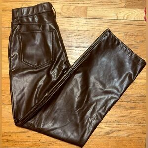 Abercrombie Curve Love Faux Leather The 90s Straight Leg High Rise Pants 29
